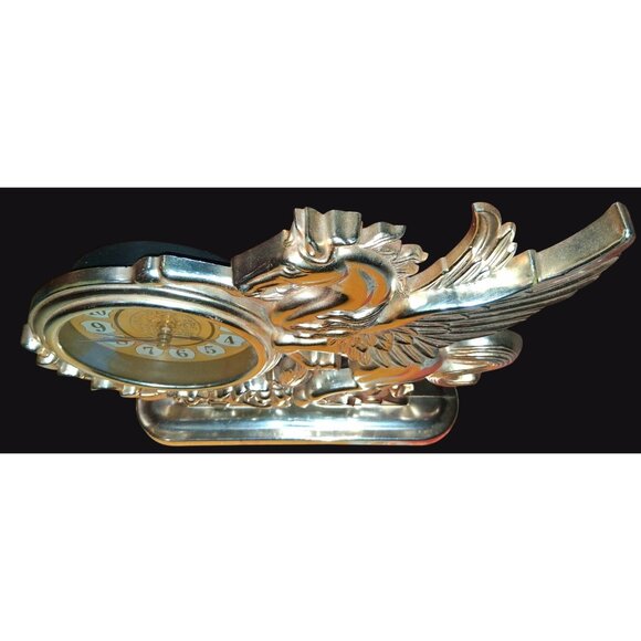 Vintage Pegasus Unicorn Mcm Horse Quartz Table Clock - Picture 2 of 11